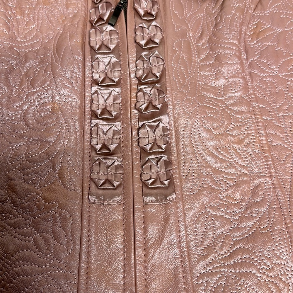 NWT Vintage Nygard Dusty Rise Quilted Leather and Rayon Barbie Jacket - Picture 4 of 9